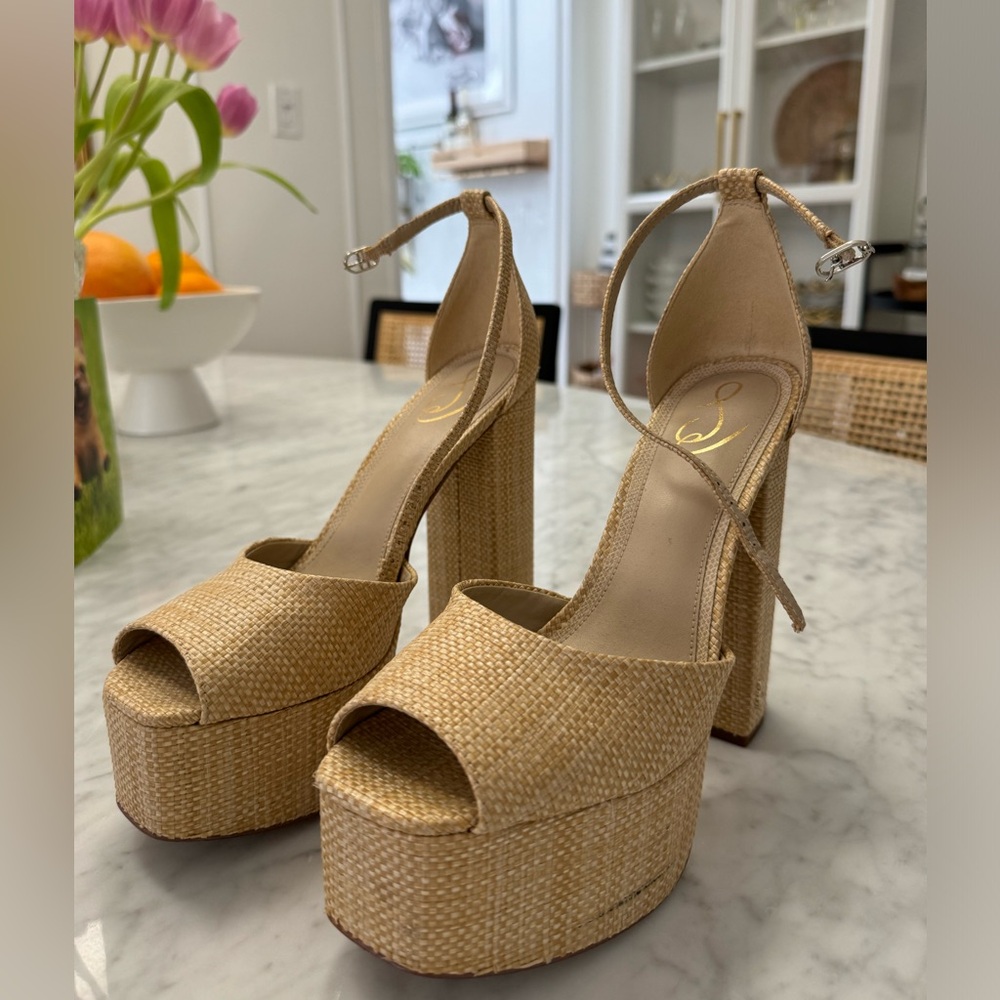 Sam Edelman Kori Raffia Platform Sandals